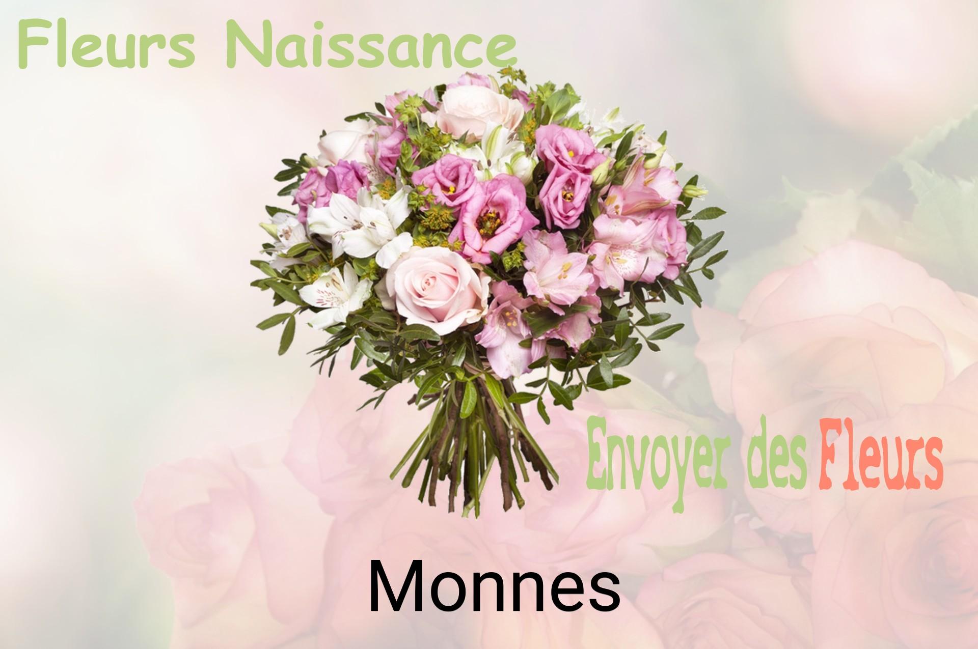 Bouquet de fleurs de naissance livré à Monnes