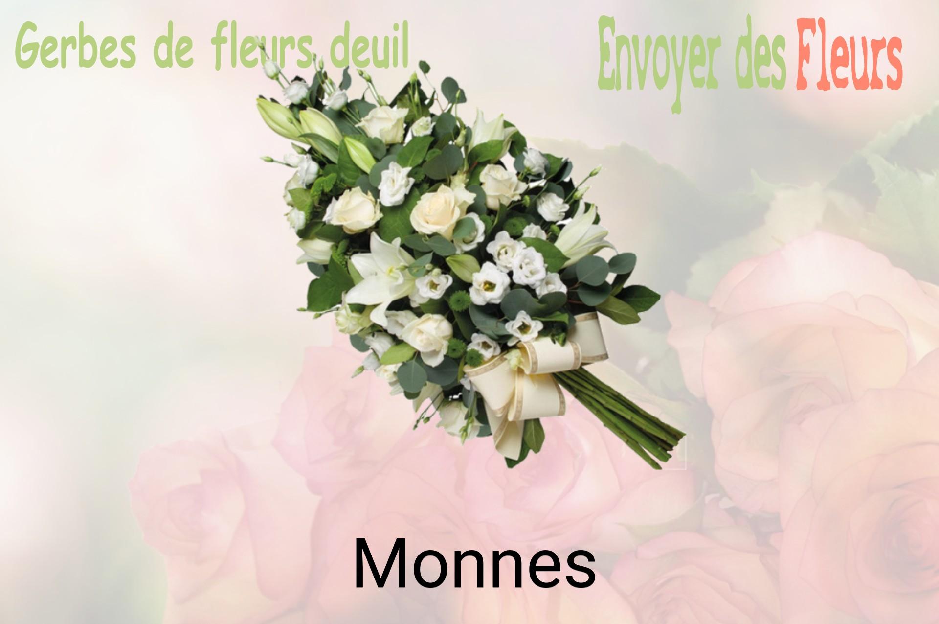 Gerbe de fleurs de deuil livrée à Monnes